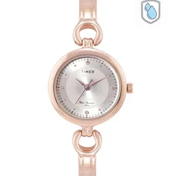 Timex Women Silver-Toned Brass Dial Analogue Watch TWEL11424-12