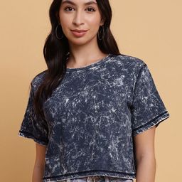 Sands of India Women Dyed Raw Edge T-shirt-image-52