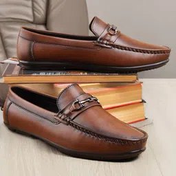Thivim Men Leather Formal Loafers-image-87
