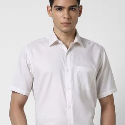 Van Heusen Textured Opaque Pure Cotton Formal Shirt-image-87