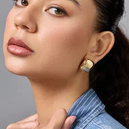 Kushal's Fashion Jewellery Gold-Plated Square Shaped Studs Earrings-picture-39