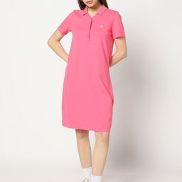GAP Women Polo Neck Pure Cotton Midi Dress with Brand Logo Embroidered-image-35