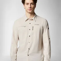 Columbia Men Classic Slim Fit Spread Collar Solid Casual Shirt-image-58