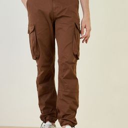 Iconic Men High-Rise Cargos Trousers-image-99