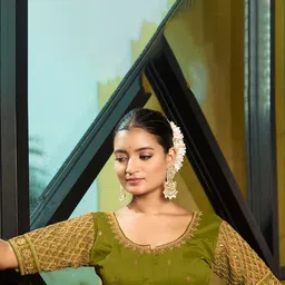 HERE&NOW Embroidered Round Neck Saree Blouse-picture-48