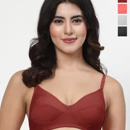 LILY Bra Pack of 4 Full Coverage Seamed Non Padded Everyday Bra-picture-46