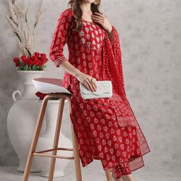 Anni Designer Ethnic Motifs Printed Straight Kurta With Trouser & Dupatta-6