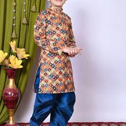 NFC CREATION Boys Embroidered Regular Sequinned Kurta with Patiala image 3