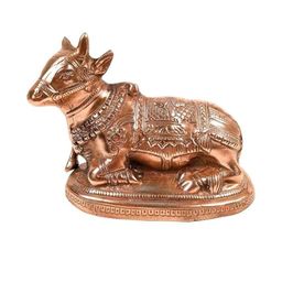 apka mart Bronze-Toned Sitting Nandi Bull Statue Showpiece-picture-23