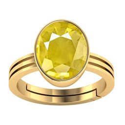 VISHVMA Gold-Plated Sapphire Gemstone Studded Finger Ring-picture-16