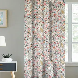 ANA Blue & Green Floral Room Darkening Door Curtain-28