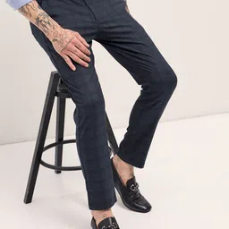 THE BEAR HOUSE Men's Checked Slim Fit Formal Trouser-image-84