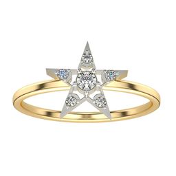 VALANOVA Women Sterling Silver Plated18Kt Gold Diamond Ring-image-31