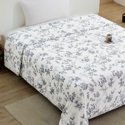 Story@home Grey & White Floral AC Room 600 GSM Single Bed Blanket-image-74