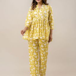 CORDSET Floral Printed Pure Cotton Tunic & Trouser-picture-3