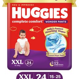 Huggies Complete Comfort Wonder Pants, India's Fastest Absorbing Diaper | XXL Size, 24 Diapers-image-47