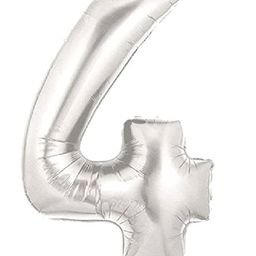 Shopperskart Helium Foil Balloon Number 4 Shape - Silver-14