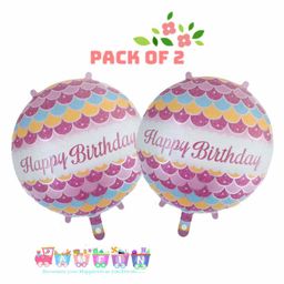 Amfin Happy Birthday Round Foil Balloons Pink - Pack of 2-image-106