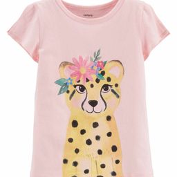 Carter's Floral Leopard Split Shoulder Jersey Tee - Pink-image-74