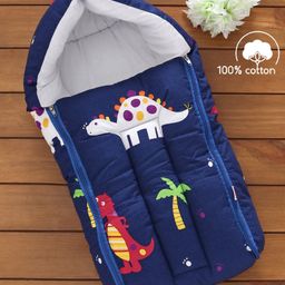 Babyhug Sleeping Bag Dino Print - Navy Blue-image-5