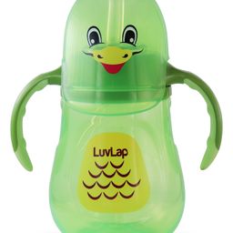 LuvLap Clever Frog Straw Sipper with Handle Green - 280 ml-image-91