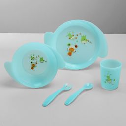 Babyhug 5 Piece Feeding Set Animal Print- Green-20