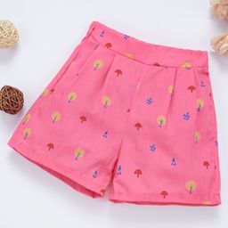 Kookie Kids Shorts Tree Print - Pink-image-80