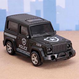 Monsto Wheels Pull Back Police Toy Car - Black-15
