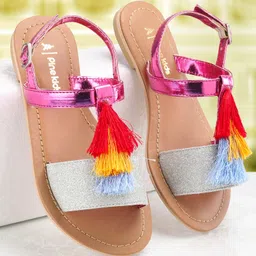 Pine Kids Ethnic Wear Sandal - Purple-picture-49