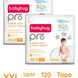 Babyhug Pro Bubble care premium Tape Style Diaper XX Large - 60 Pieces -(Pack of 2)-image-86