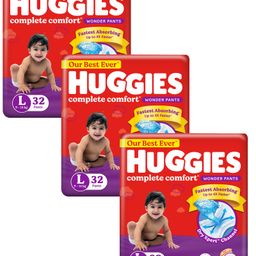 Huggies Complete Comfort Wonder Pants, India's Fastest Absorbing Diaper,Large - 32 Pieces (Pack of 3)-image-27