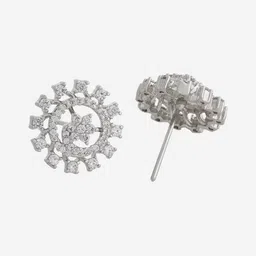Kushal's Fashion Jewellery Rhodium-Plated Cubic Zirconia Stone-Studded Jewellery Set image 4