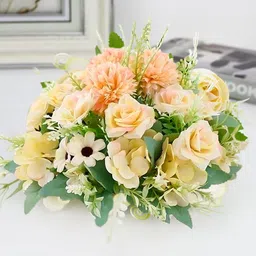 Ekhasa Orange Colored & Green Daisy Artificial Flower-18