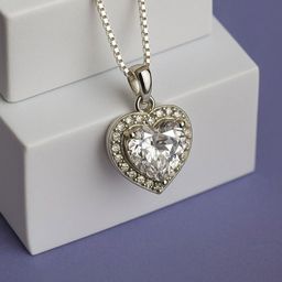ShimmerTots Rhodium-Plated Heart Shaped Pendants with Chains-21