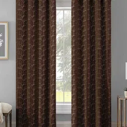 Aura Coffee Brown Set of 2 Black Out Door Curtain-picture-14