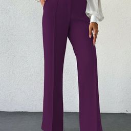 Sugathari Women Textured Relaxed Wide Leg High-Rise Trousers-image-90