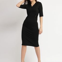 FableStreet Women V-Neck Bodycon Dress-image-69