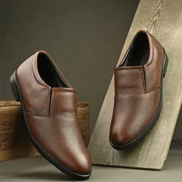 Mactree Men Leather Formal Slip-Ons-image-60