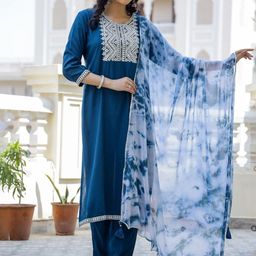 Anouk Women Ethnic Motifs Embroidered Regular Mirror Work Kurta with Trousers & With Dupatta-picture-7