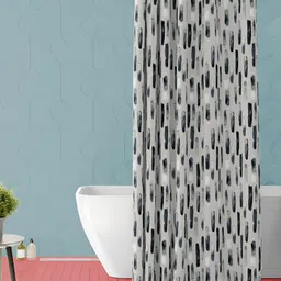 ArtzFolio Grey & Black Printed Waterproof Shower Curtain-image-96