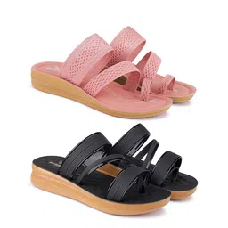 BERSACHE Set Of 2 Open Toe Flats-45