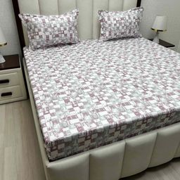 Pure Decor Royal Passion Purple Printed Cotton 400 TC Queen Bedsheet Set 2.28m x 2.54m-image-83