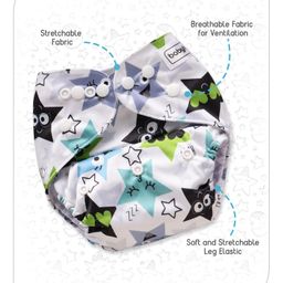 Babyhug Free Size Reusable Cloth Diaper With Insert Star Print (Color May Vary) image 2