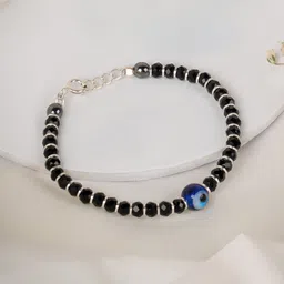 RACHIVA Kids 925 Sterling Silver Rhodium-Plated Artificial Beaded Wraparound Bracelet-2