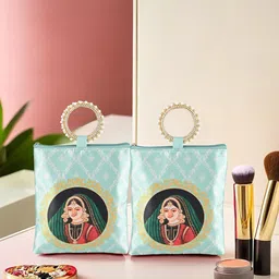 Kuber Industries Printed Structured Handheld Bag with Applique-4