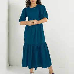 Jash Creation Applique Crepe Fit & Flare Maxi Dress-image-59