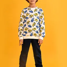 Anthrilo Boys Printed Fleece Sweatshirt With Jogger-image-99