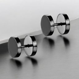 The Roadster Lifestyle Co MenDumbBell Stainless Steel Stud Earrings-17