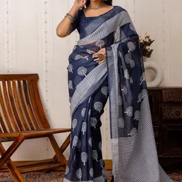 Mitera Women Ethnic Motifs Saree With Blouse Piece-image-36