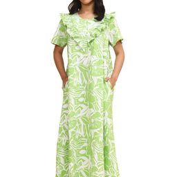 YELLOW BLOOM Women Floral Printed Pure Cotton Maxi Nightdress-image-94